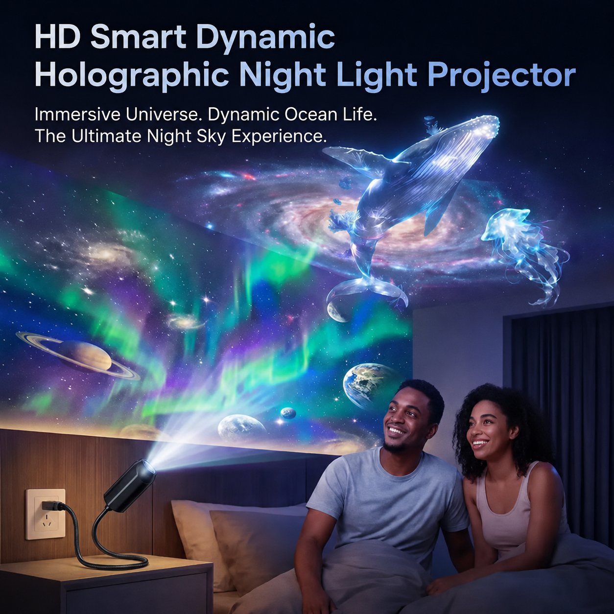 ⏰Last day Promotion 🔥-Night Light Projector - Smart Holographic Star Projector