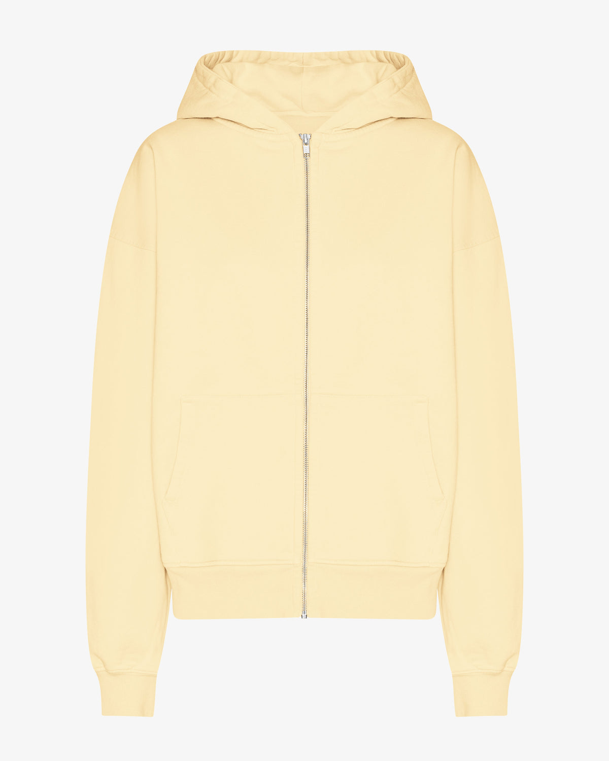 Organic Oversized Zip Hood - Soft Yellow