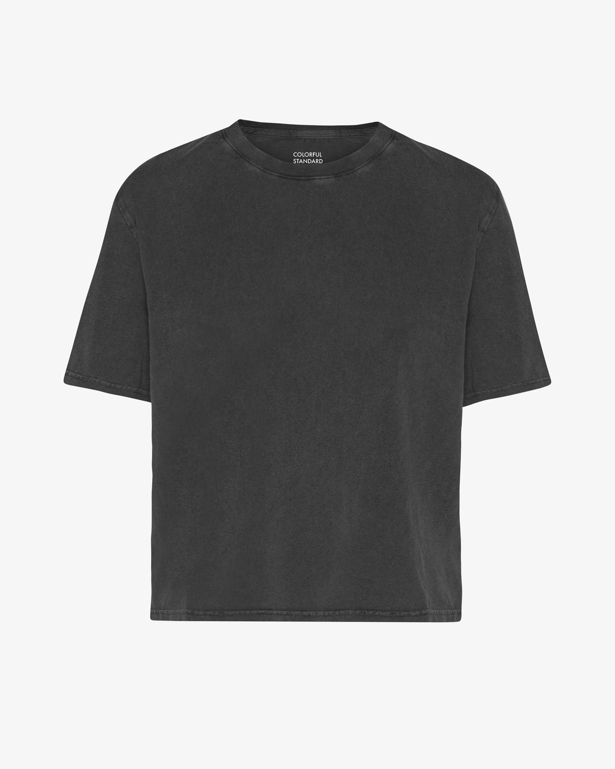 Organic Boxy Crop Tee - Faded Black