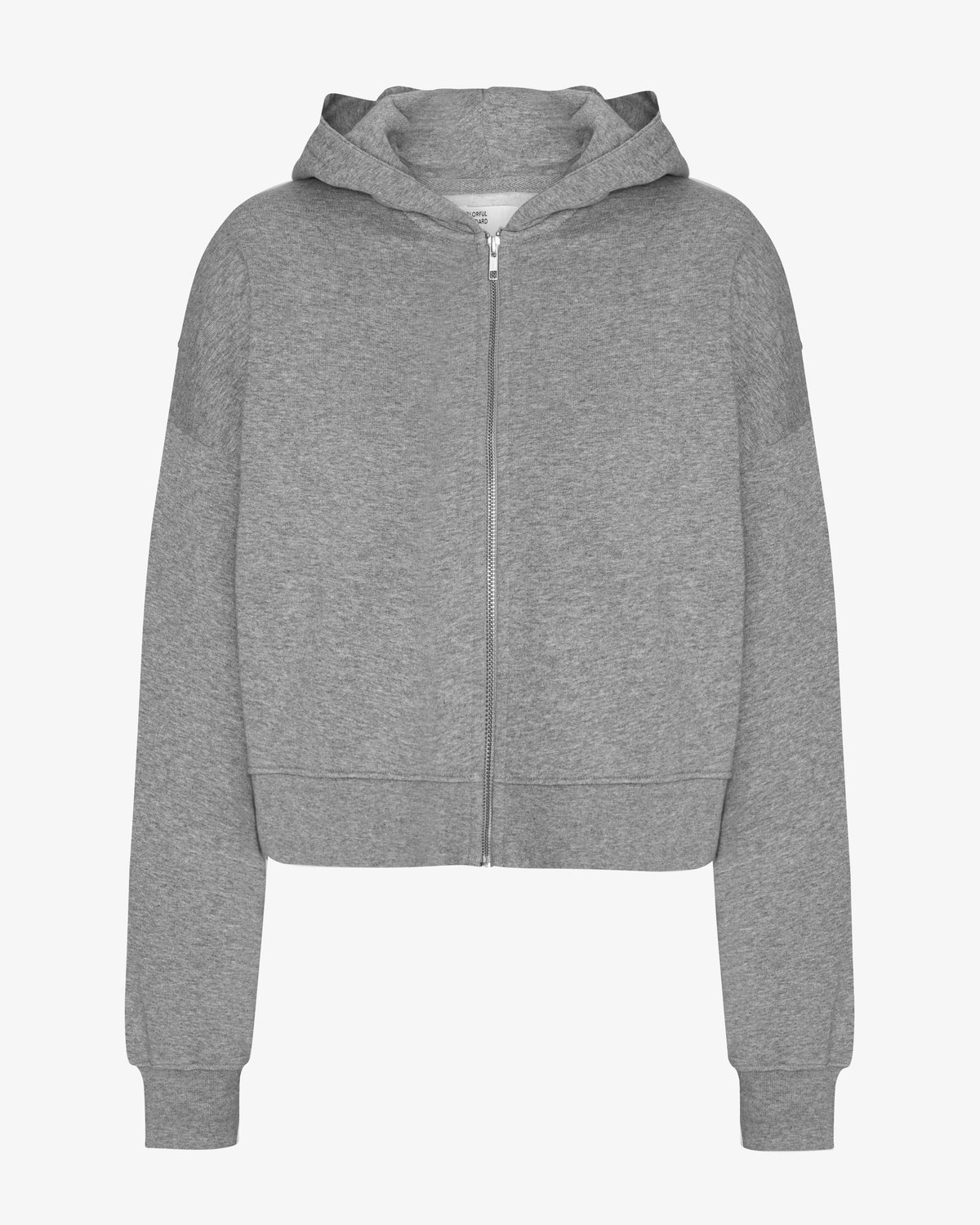 Organic Crop Zip Hood - Heather Grey