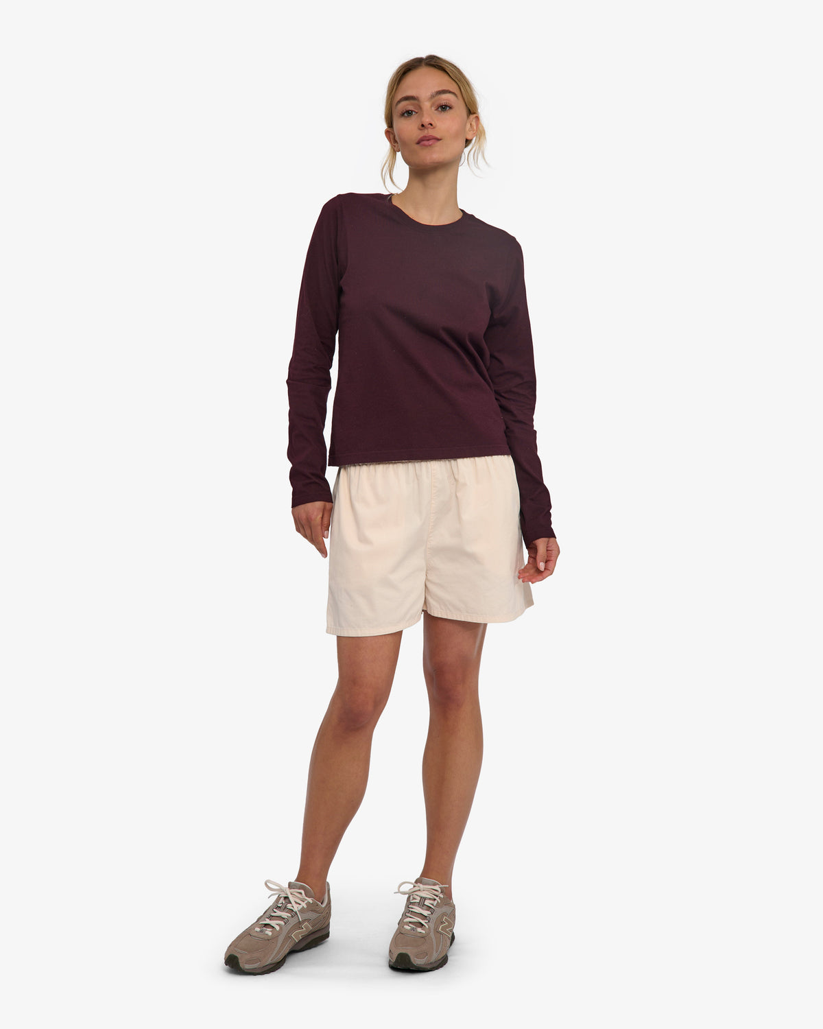 Women Organic Twill Shorts - Ivory White