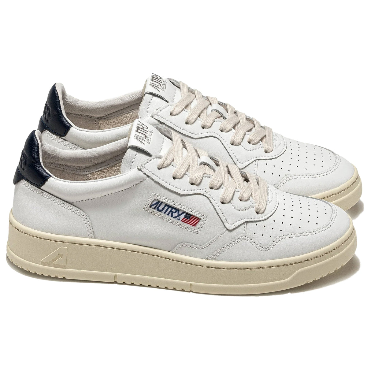 Autry Action Low Leather - White/Blue