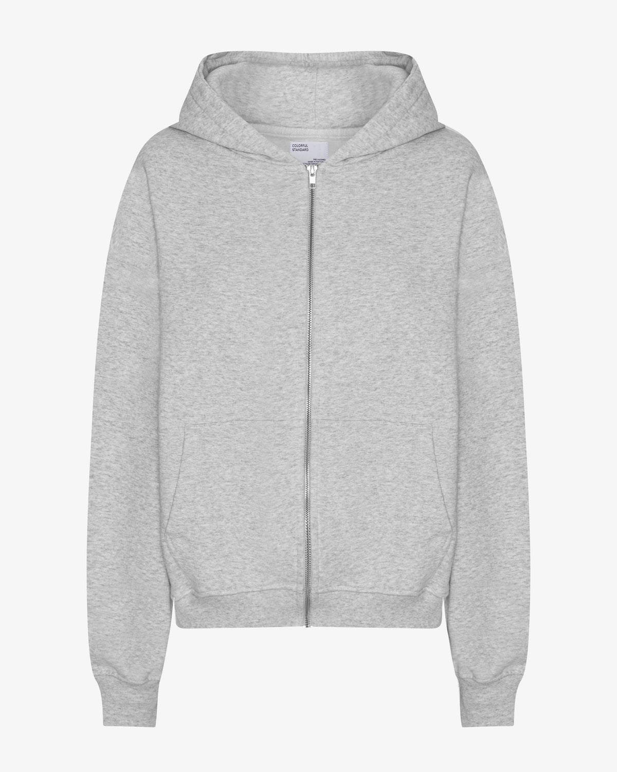 Organic Oversized Zip Hood - Snow Melange