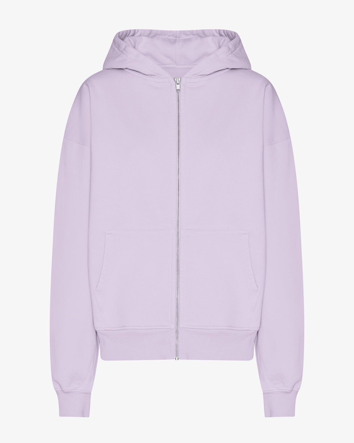 Organic Oversized Zip Hood - Soft Lavender