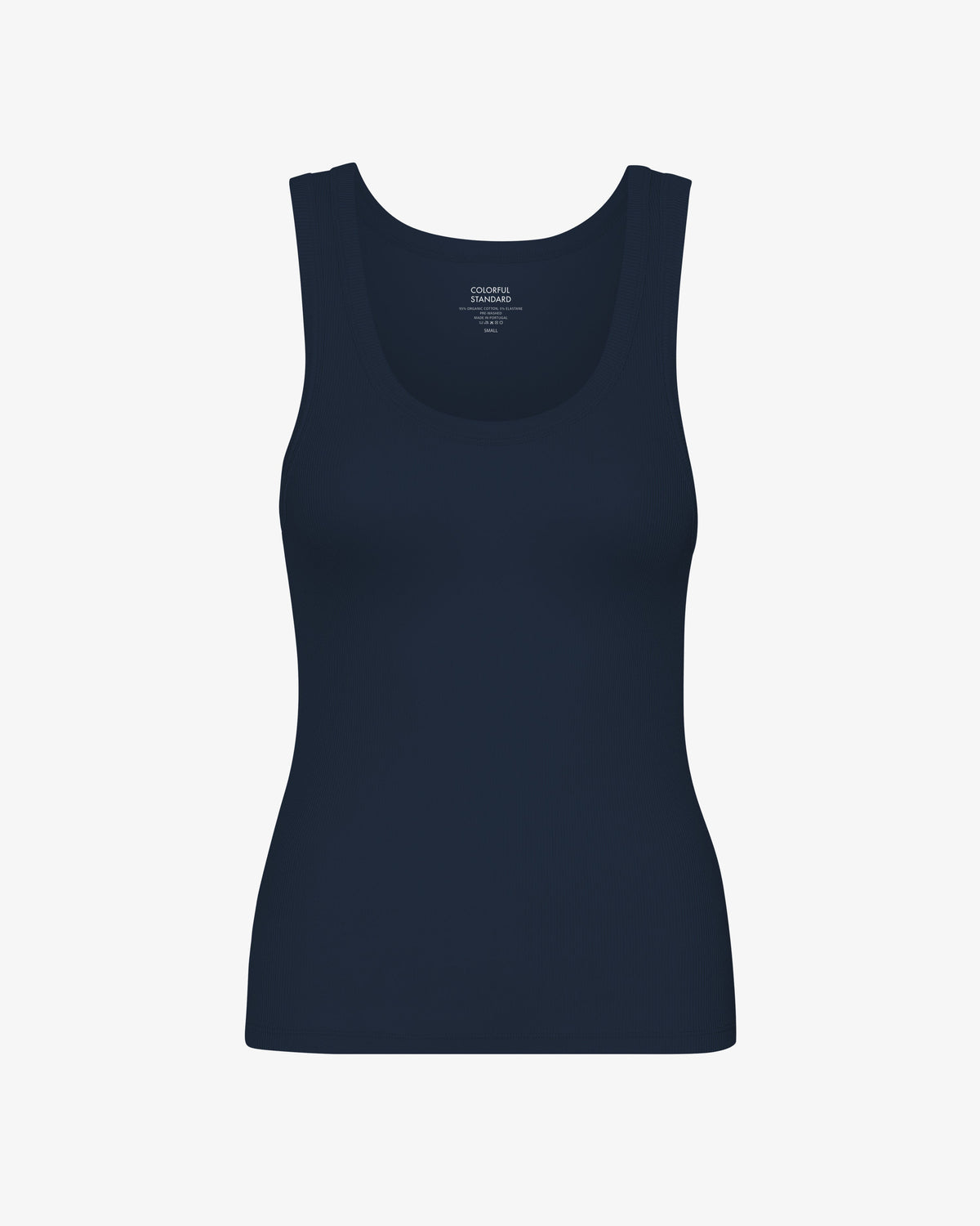 Women Organic Rib Tank Top - Navy Blue