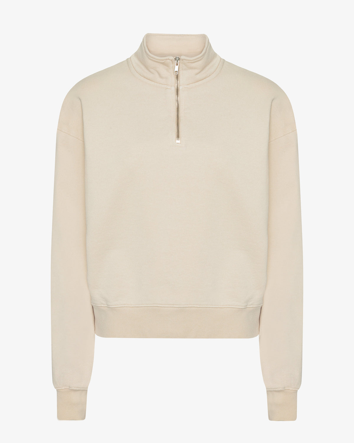 Women Organic Quarter Zip - Ivory White