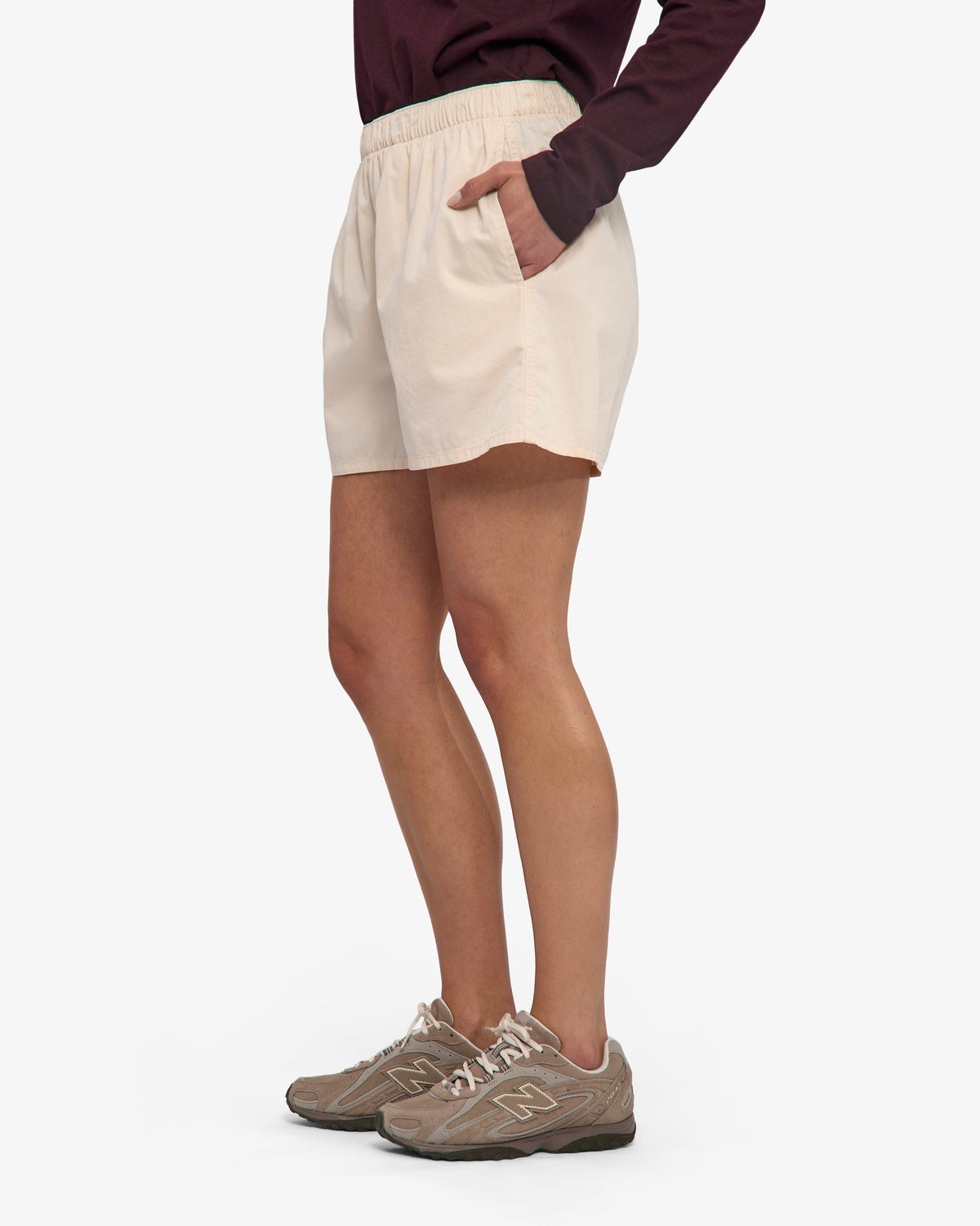 Women Organic Twill Shorts - Ivory White